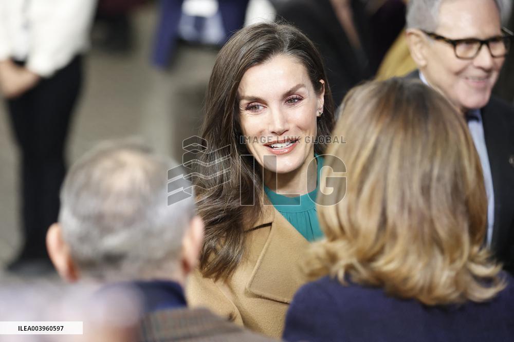 Queen Letizia Presides Over The World Cancer Day Institutional Act - Madrid