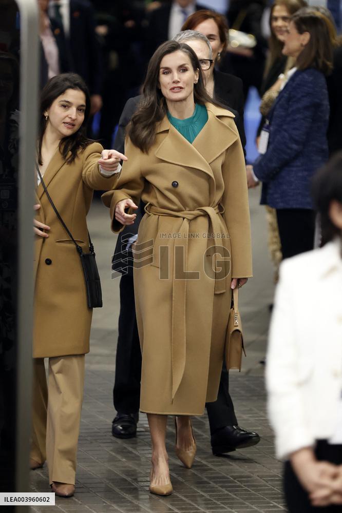 Queen Letizia Presides Over The World Cancer Day Institutional Act - Madrid