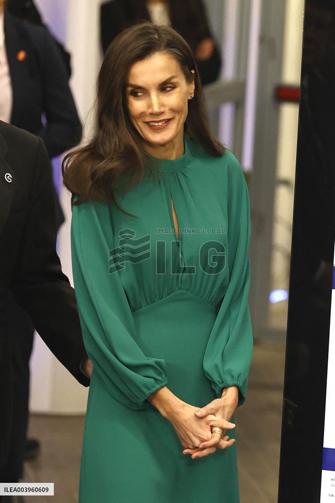 Queen Letizia Presides Over The World Cancer Day Institutional Act - Madrid