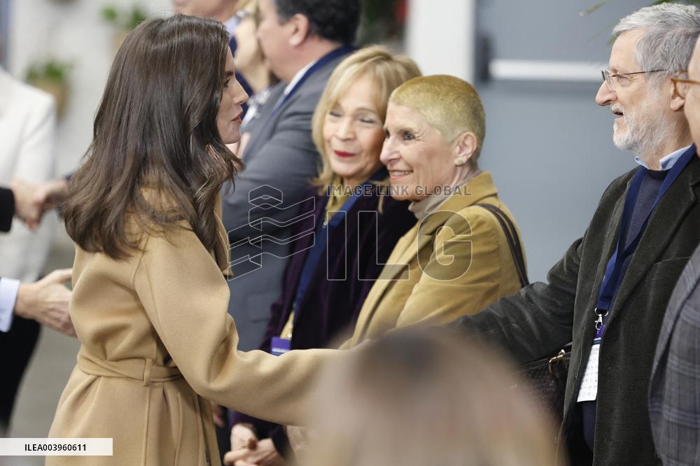 Queen Letizia Presides Over The World Cancer Day Institutional Act - Madrid