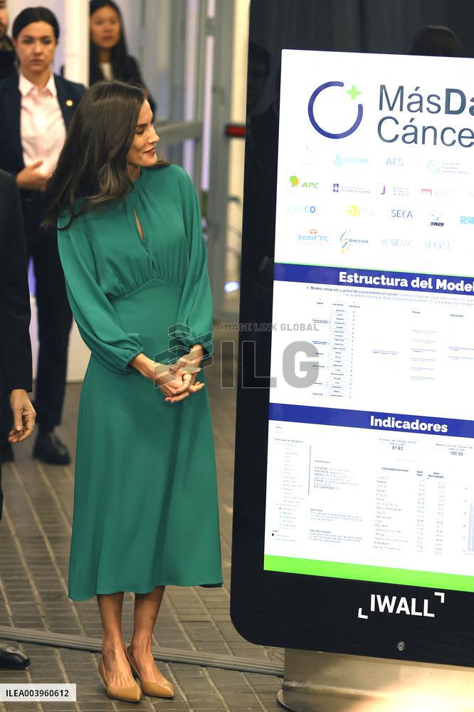 Queen Letizia Presides Over The World Cancer Day Institutional Act - Madrid