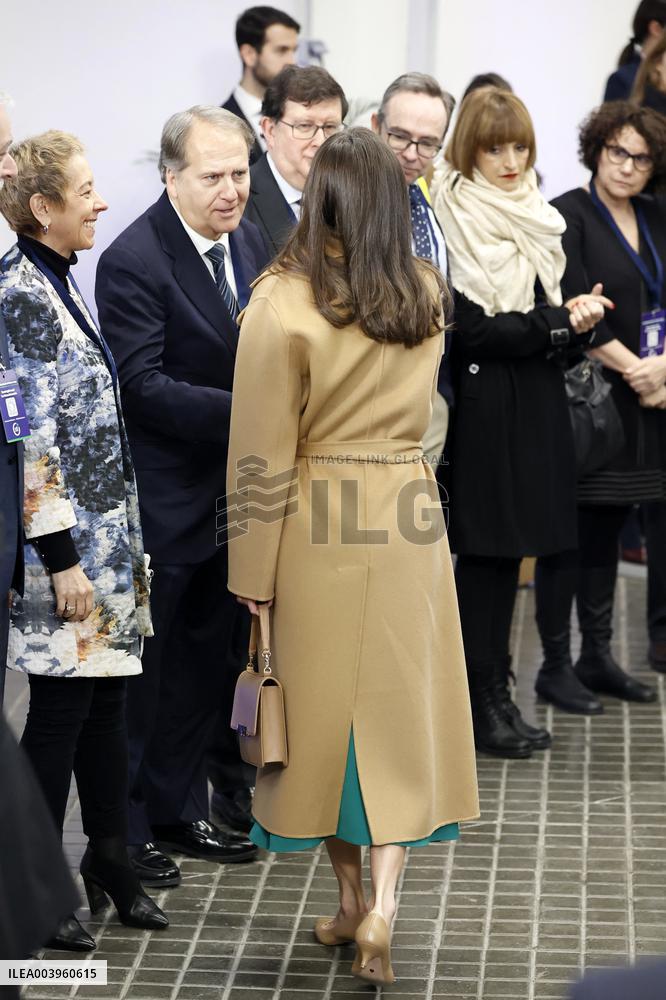 Queen Letizia Presides Over The World Cancer Day Institutional Act - Madrid