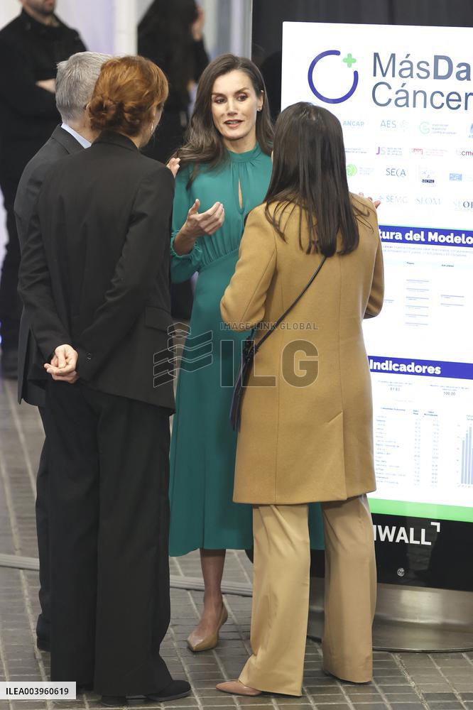 Queen Letizia Presides Over The World Cancer Day Institutional Act - Madrid