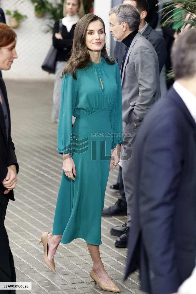 Queen Letizia Presides Over The World Cancer Day Institutional Act - Madrid