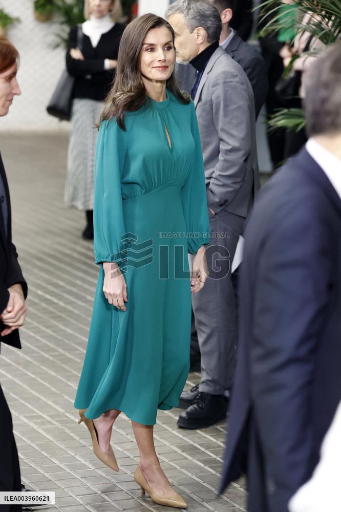 Queen Letizia Presides Over The World Cancer Day Institutional Act - Madrid