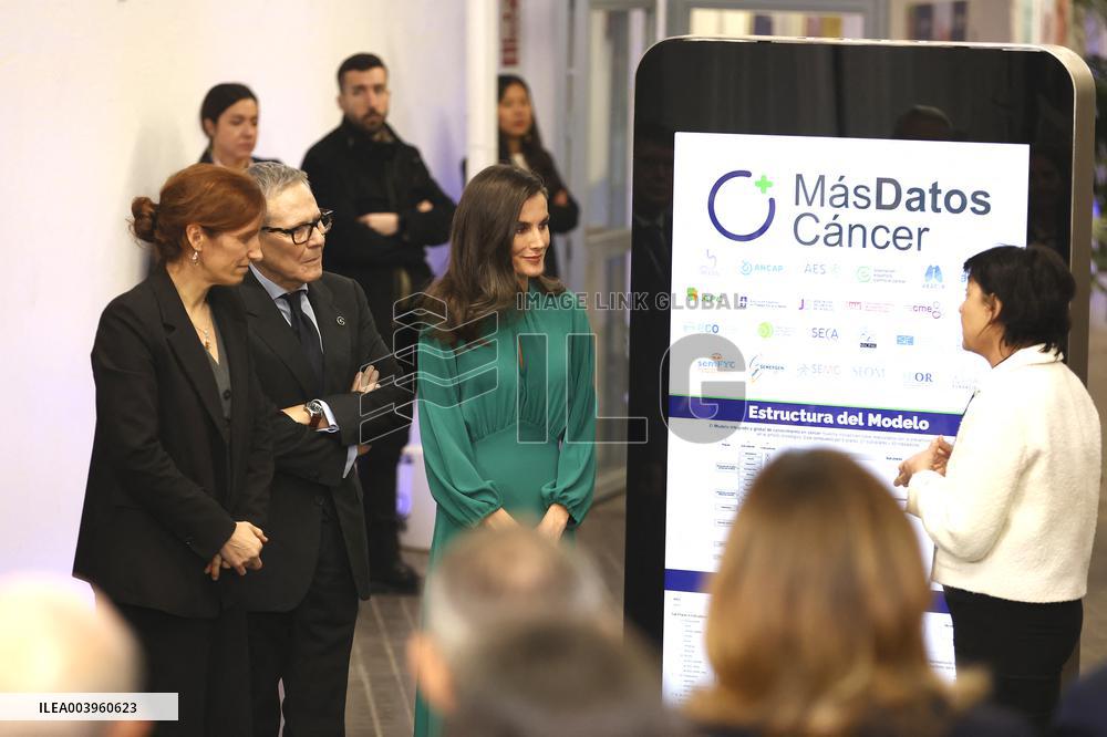 Queen Letizia Presides Over The World Cancer Day Institutional Act - Madrid