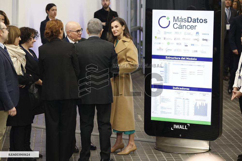 Queen Letizia Presides Over The World Cancer Day Institutional Act - Madrid