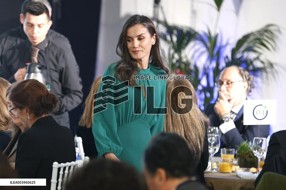 Queen Letizia Presides Over The World Cancer Day Institutional Act - Madrid