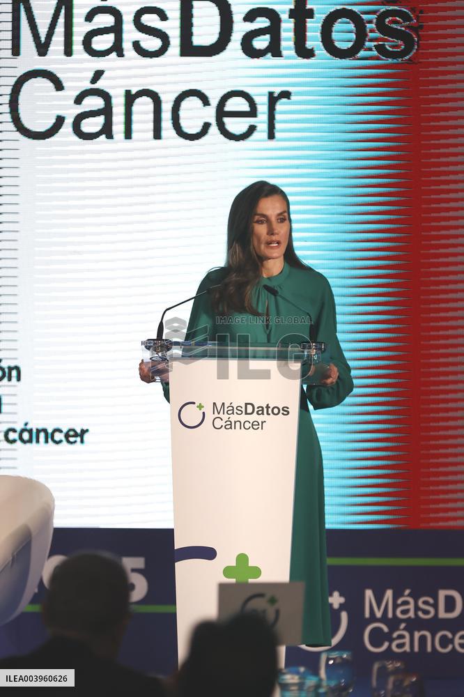 Queen Letizia Presides Over The World Cancer Day Institutional Act - Madrid
