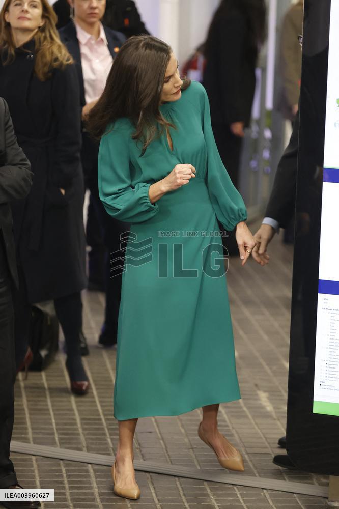 Queen Letizia Presides Over The World Cancer Day Institutional Act - Madrid