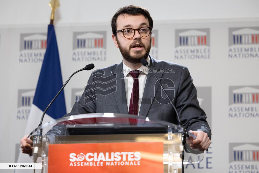 PS press conference at the National Assembly - Paris RL