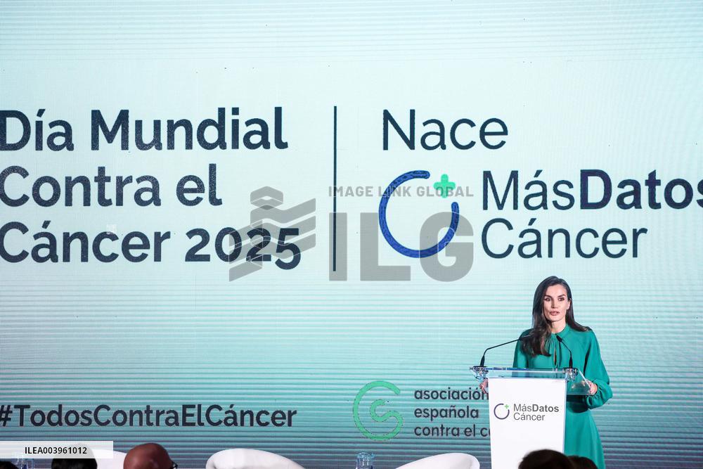 Queen Letizia Attends International Day Against Cancer - Madrid