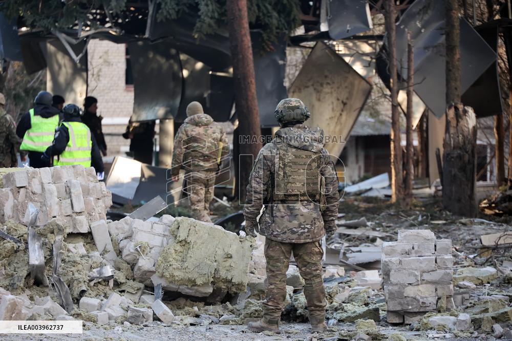 Russian ballistic missile strike on Izium in Kharkiv region