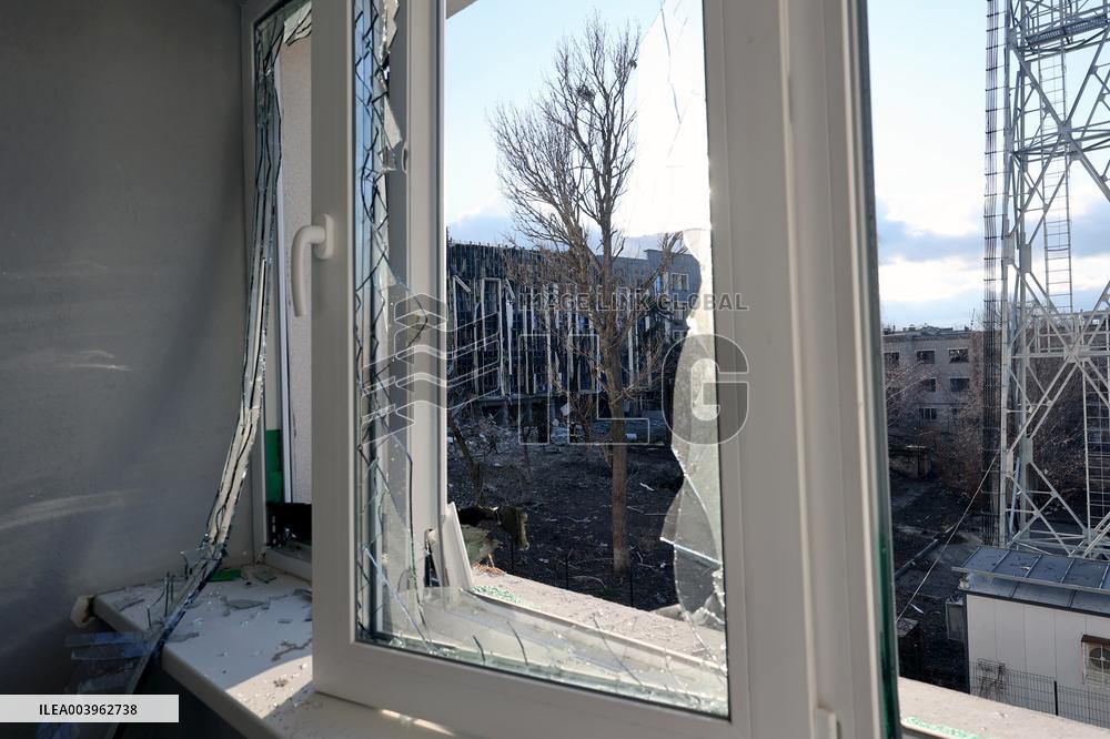 Russian ballistic missile strike on Izium in Kharkiv region