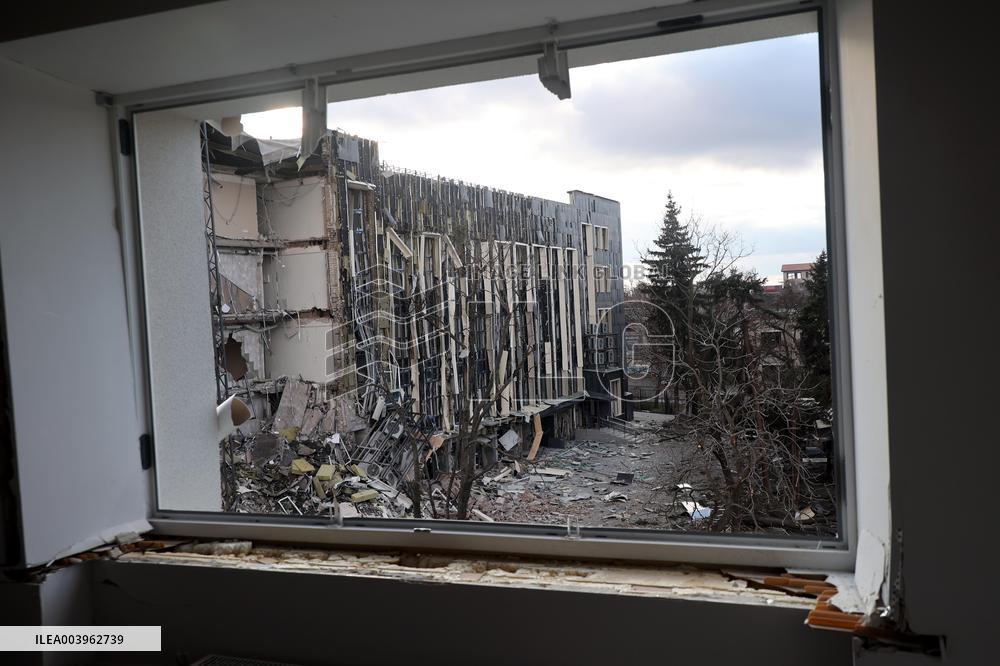 Russian ballistic missile strike on Izium in Kharkiv region