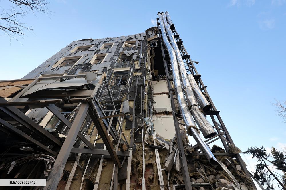 Russian ballistic missile strike on Izium in Kharkiv region