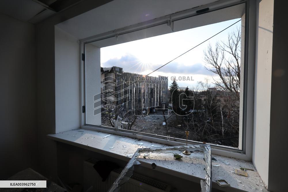 Russian ballistic missile strike on Izium in Kharkiv region