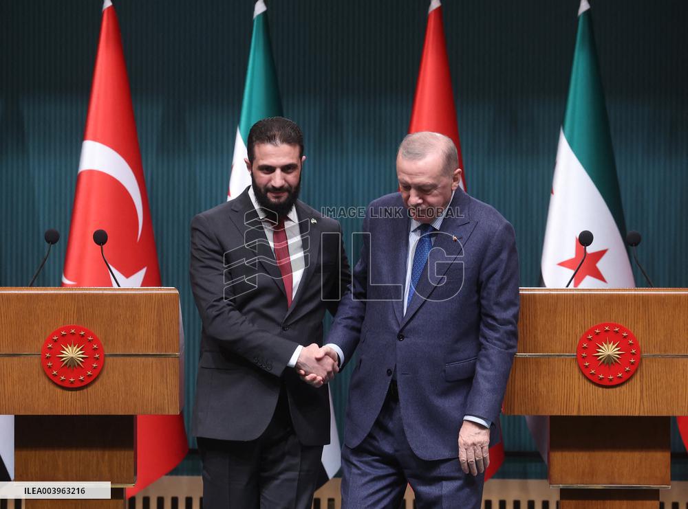 Recep Tayyip Erdogan And Ahmed al-Sharaa Press Conference - Ankara