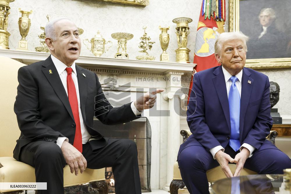 US President Trump welcomes Israeli Prime Minister Netanyahu to the White House