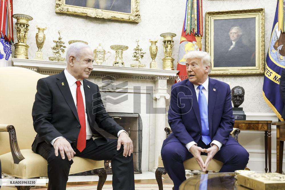 US President Trump welcomes Israeli Prime Minister Netanyahu to the White House
