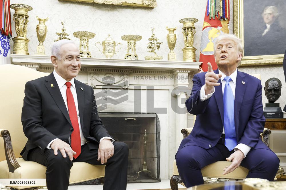 US President Trump welcomes Israeli Prime Minister Netanyahu to the White House