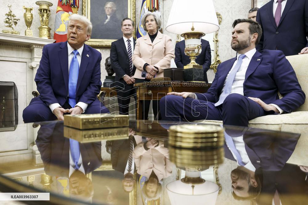 US President Trump welcomes Israeli Prime Minister Netanyahu to the White House