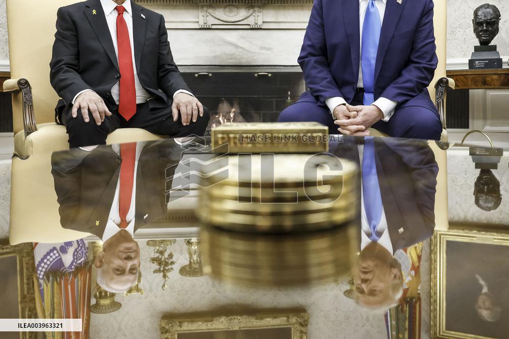 US President Trump welcomes Israeli Prime Minister Netanyahu to the White House