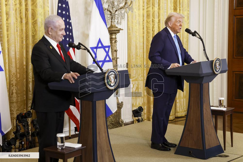 US President Trump welcomes Israeli Prime Minister Netanyahu to the White House