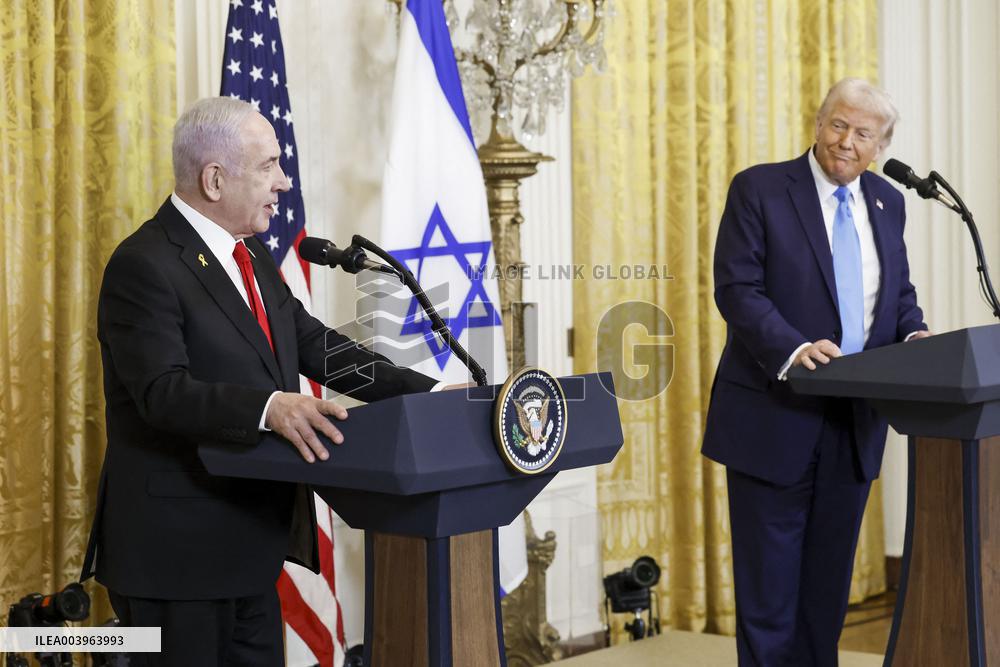US President Trump welcomes Israeli Prime Minister Netanyahu to the White House