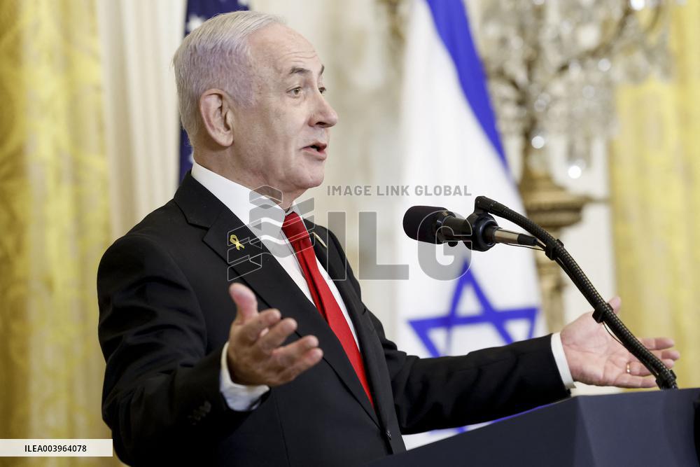 US President Trump welcomes Israeli Prime Minister Netanyahu to the White House