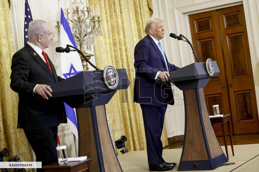 US President Trump welcomes Israeli Prime Minister Netanyahu to the White House