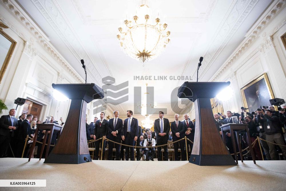 US President Trump welcomes Israeli Prime Minister Netanyahu to the White House