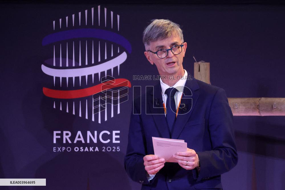 President Macron At Osaka 2025 World Expo French Pavilion Presentation - Paris
