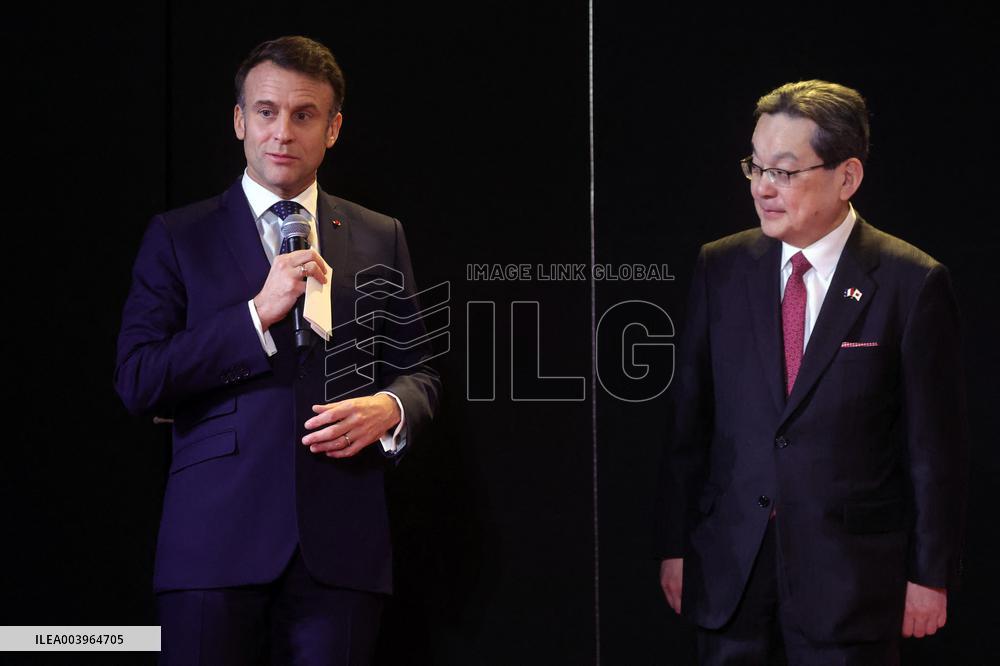 President Macron At Osaka 2025 World Expo French Pavilion Presentation - Paris
