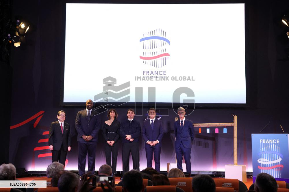 President Macron At Osaka 2025 World Expo French Pavilion Presentation - Paris