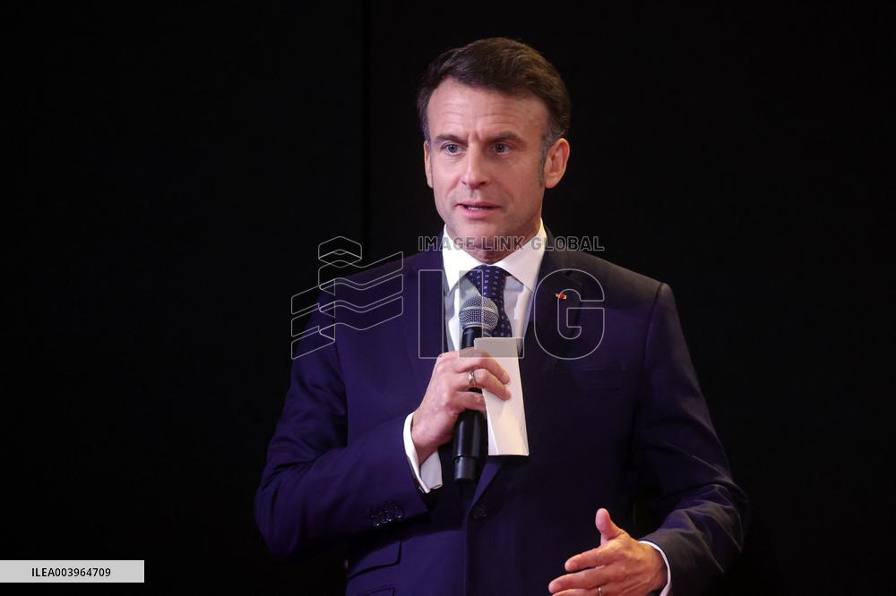 President Macron At Osaka 2025 World Expo French Pavilion Presentation - Paris