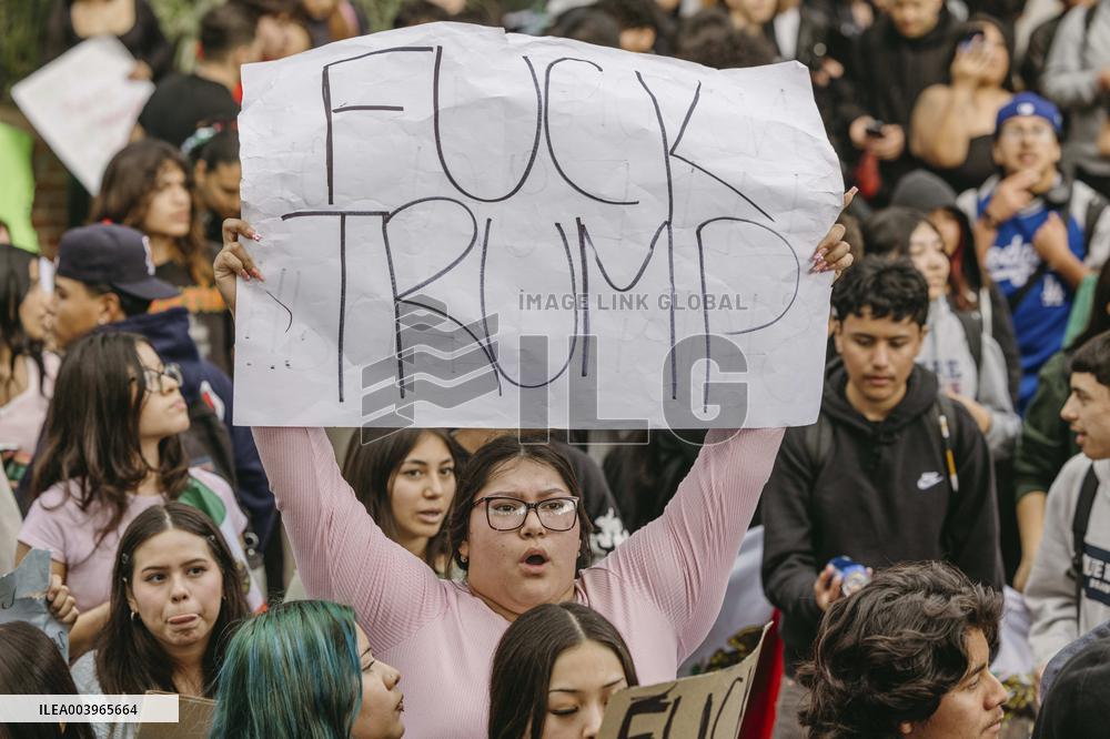 Student-Led Demonstration Against Trump’s Policies - LA