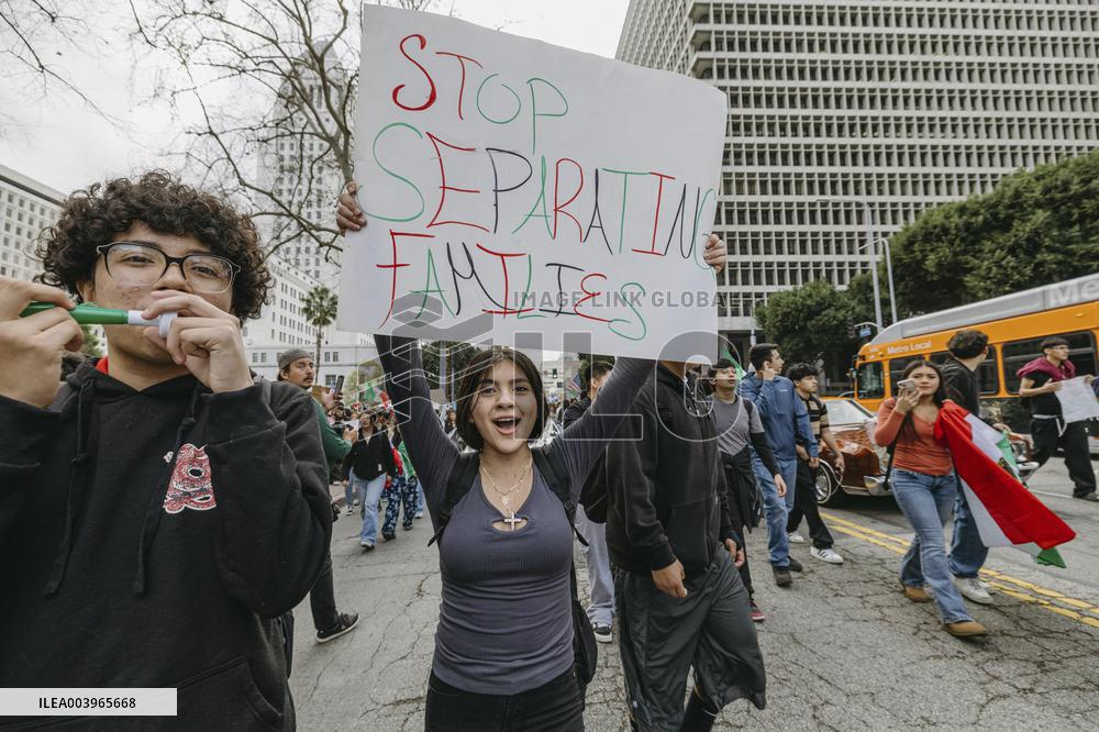 Student-Led Demonstration Against Trump’s Policies - LA