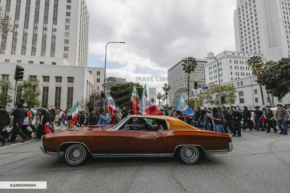 Student-Led Demonstration Against Trump’s Policies - LA