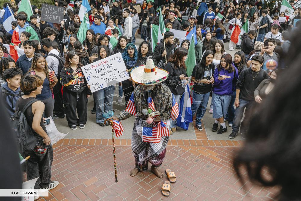 Student-Led Demonstration Against Trump’s Policies - LA