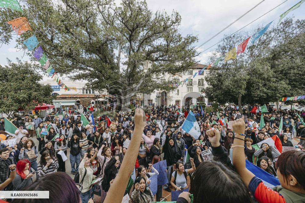 Student-Led Demonstration Against Trump’s Policies - LA