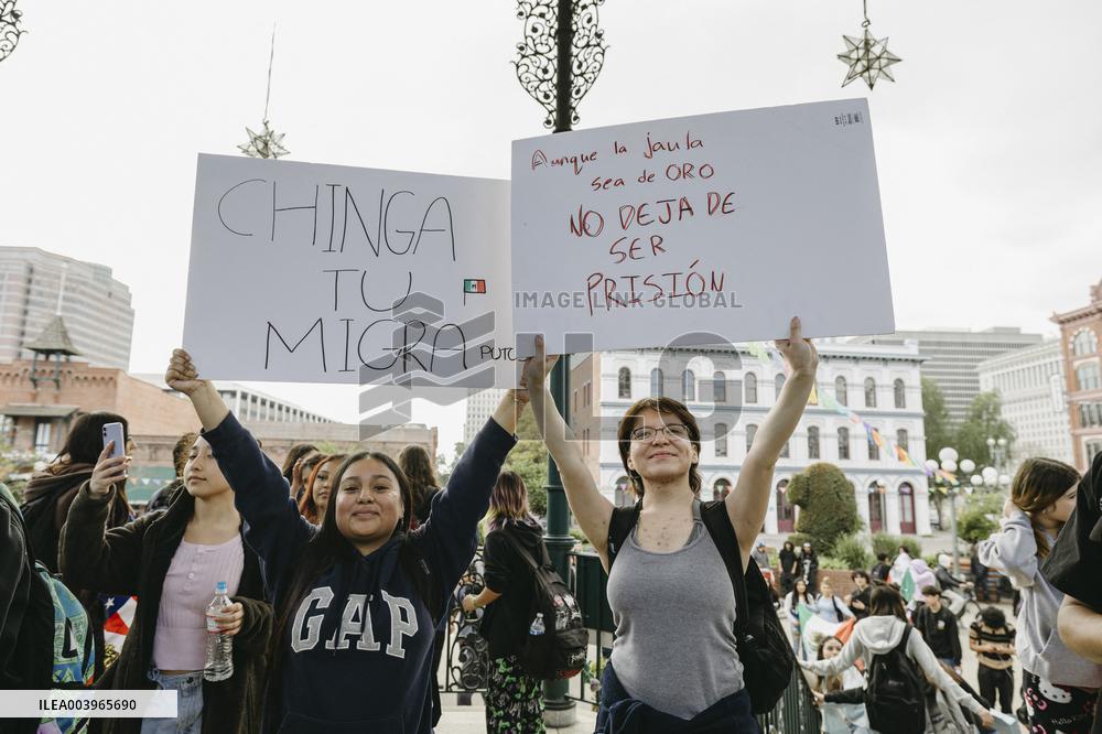 Student-Led Demonstration Against Trump’s Policies - LA
