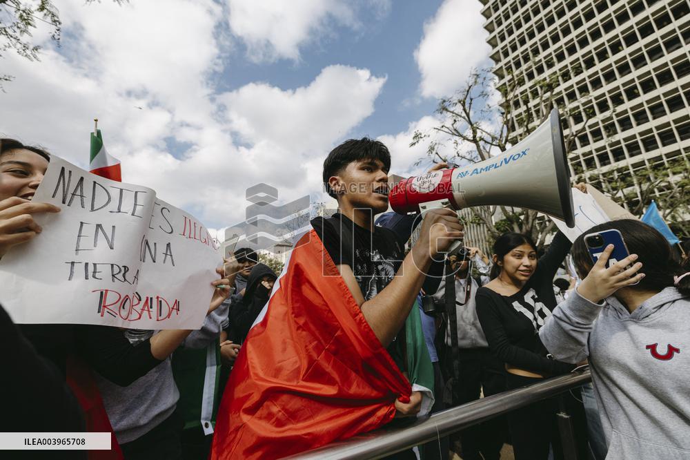 Student-Led Demonstration Against Trump’s Policies - LA