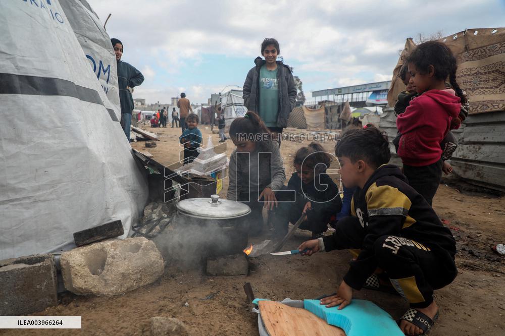 Temporary Shelter At The Al-Yarmouk Stadium - Gaza City