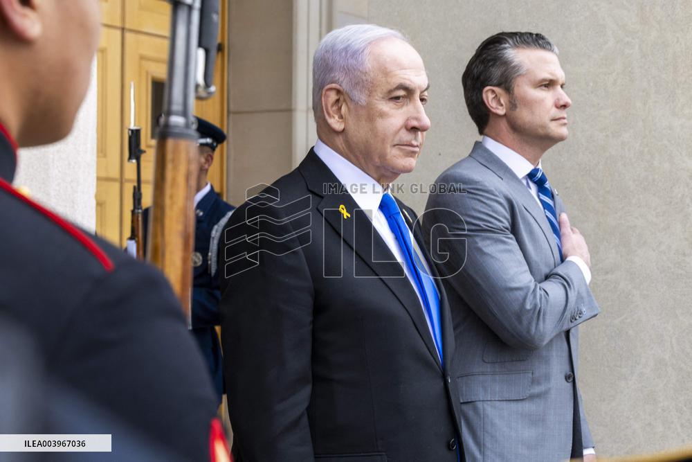 US Secretary of Defense Pete Hegseth meets with Israeli Prime Minister Benjamin Netanyahu