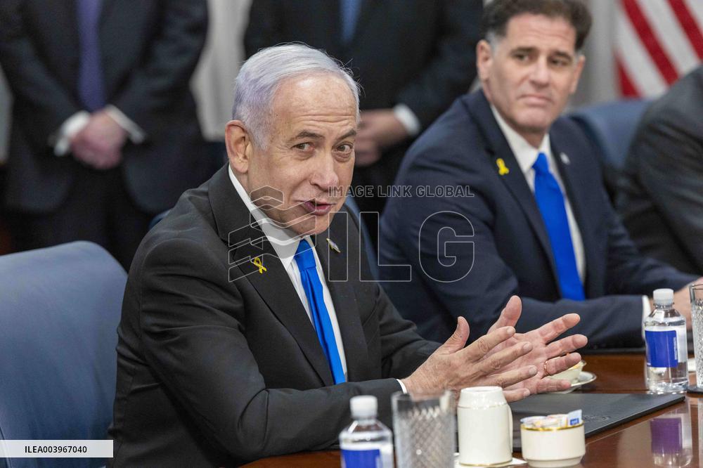 US Secretary of Defense Pete Hegseth meets with Israeli Prime Minister Benjamin Netanyahu