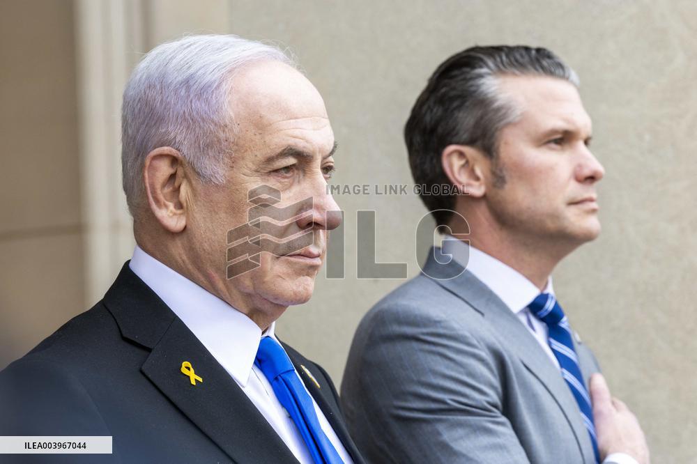 US Secretary of Defense Pete Hegseth meets with Israeli Prime Minister Benjamin Netanyahu