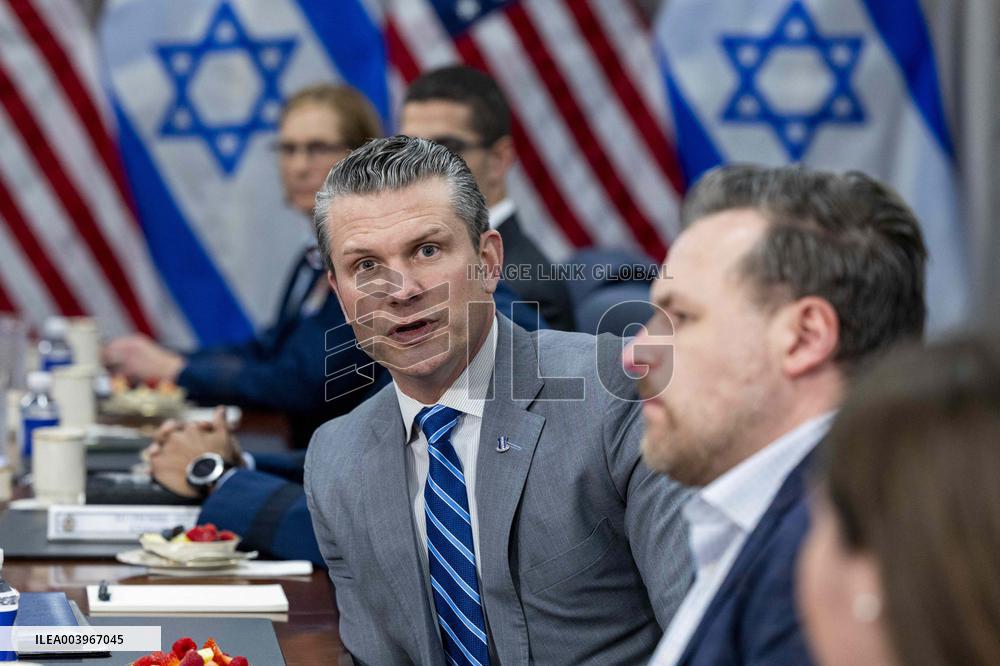 US Secretary of Defense Pete Hegseth meets with Israeli Prime Minister Benjamin Netanyahu