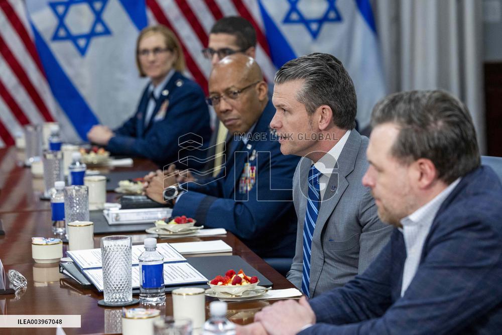 US Secretary of Defense Pete Hegseth meets with Israeli Prime Minister Benjamin Netanyahu