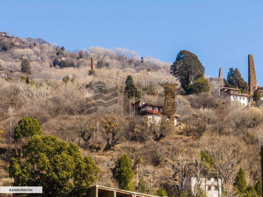 Ancient Stone Watchtower Complex in Ganzi